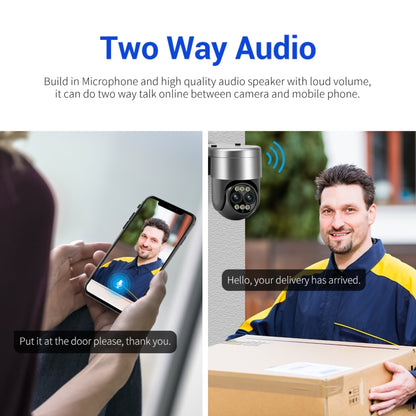 ESCAM G03 2x4MP Dual Lens Zoom 8X Dual Light Source WiFi Camera Support Two-way Voice & Motion Detection(EU Plug) by ESCAM