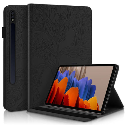 For Samsung Galaxy Tab S9+ / S9 FE+ Life Tree Series Horizontal Flip Leather Tablet Case(Black) by bashfashion