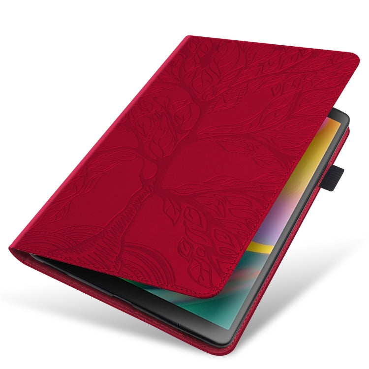 For Samsung Galaxy Tab S9 Ultra Life Tree Series Horizontal Flip Leather Tablet Case(Red) by bashfashion