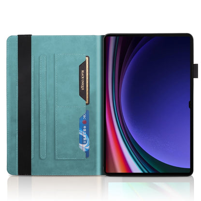 For Samsung Galaxy Tab S9 Ultra Life Tree Series Horizontal Flip Leather Tablet Case(Lake Blue) by bashfashion