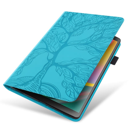 For Samsung Galaxy Tab S9 Ultra Life Tree Series Horizontal Flip Leather Tablet Case(Lake Blue) by bashfashion