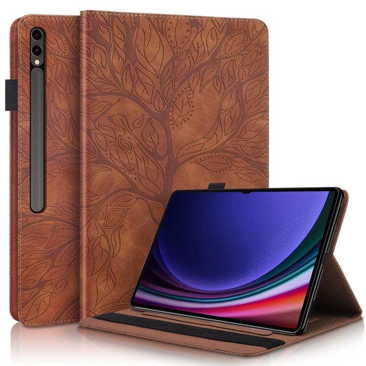 For Samsung Galaxy Tab S9 Ultra Life Tree Series Horizontal Flip Leather Tablet Case(Brown) by bashfashion