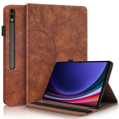 For Samsung Galaxy Tab S9 Ultra Life Tree Series Horizontal Flip Leather Tablet Case(Brown) by bashfashion