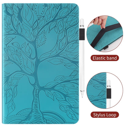 For Samsung Galaxy Tab S9 / S9 FE Life Tree Series Horizontal Flip Leather Tablet Case(Lake Blue) by bashfashion