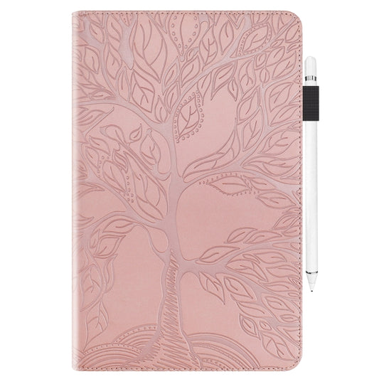 For Samsung Galaxy Tab S9 / S9 FE Life Tree Series Horizontal Flip Leather Tablet Case(Rose Gold) by bashfashion