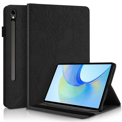 For Samsung Galaxy Tab S10 FE+ Life Tree Series Horizontal Flip Leather Tablet Case(Black) by bashfashion