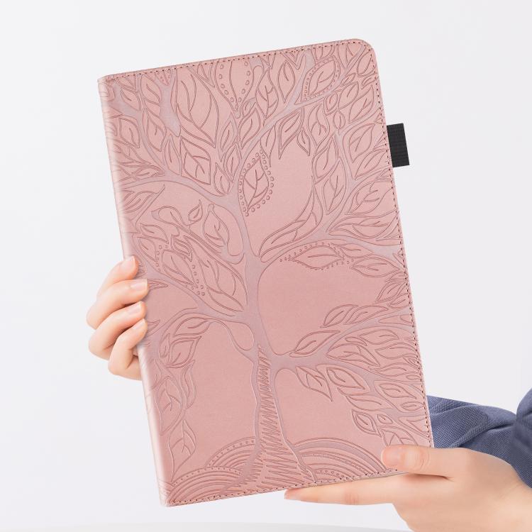 For Samsung Galaxy Tab S10 FE+ Life Tree Series Horizontal Flip Leather Tablet Case(Rose Gold) by bashfashion