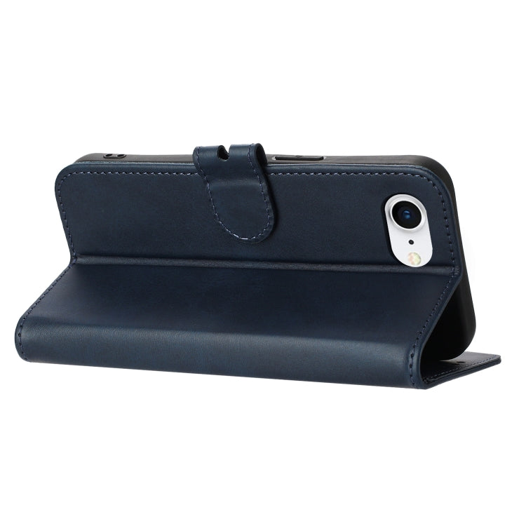 For iPhone 16e Embossed Happy Cat Pattern Flip Leather Phone Case(Blue) by bashfashion