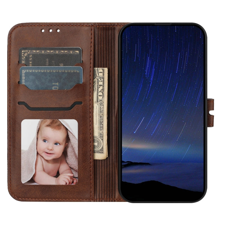 For iPhone 16e Embossed Happy Cat Pattern Flip Leather Phone Case(Brown) by bashfashion