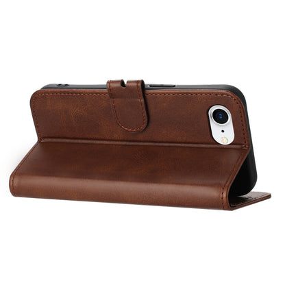 For iPhone 16e Embossed Happy Cat Pattern Flip Leather Phone Case(Brown) by bashfashion