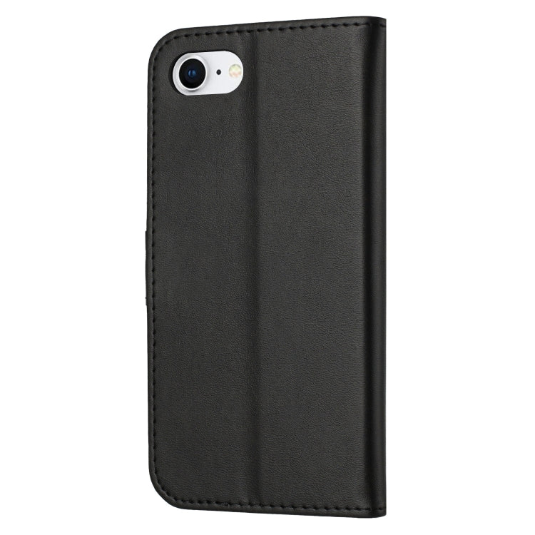 For iPhone 16e Embossed Happy Cat Pattern Flip Leather Phone Case(Black) by bashfashion