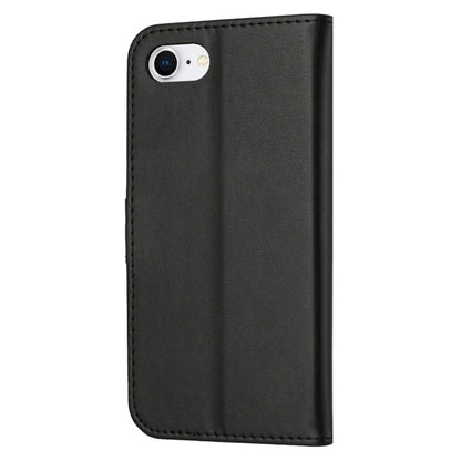 For iPhone 16e Embossed Happy Cat Pattern Flip Leather Phone Case(Black) by bashfashion