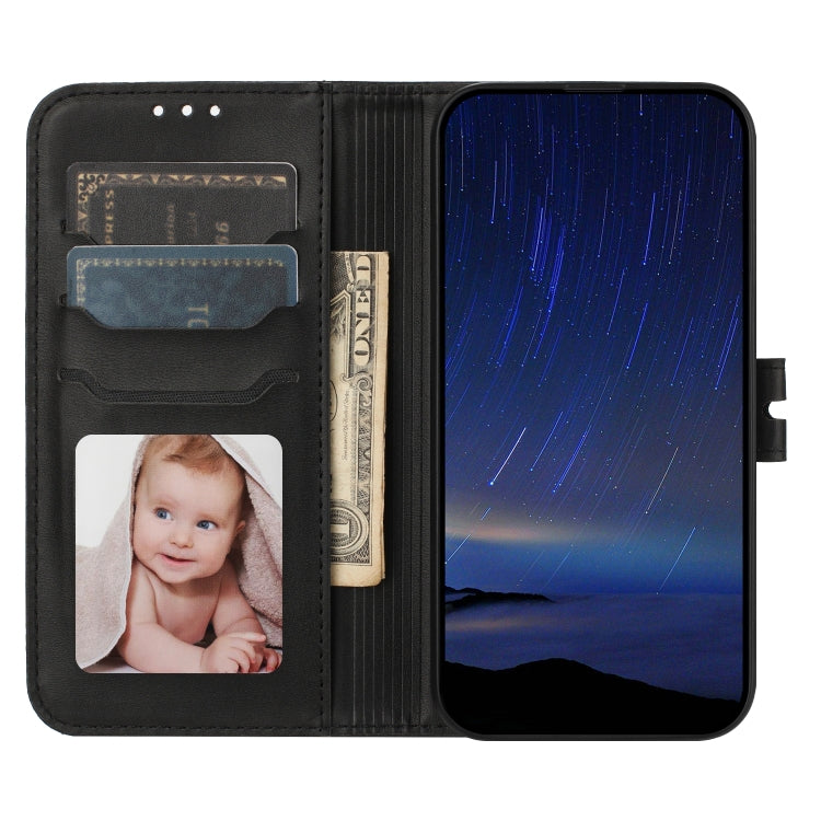 For iPhone 16e Embossed Happy Cat Pattern Flip Leather Phone Case(Black) by bashfashion