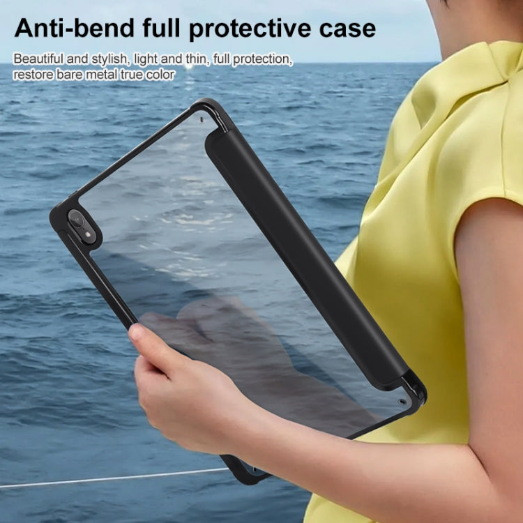 For Huawei MatePad Air 11.5 inch 3-Fold Clear Acrylic Leather Tablet Case(Black) by bashfashion