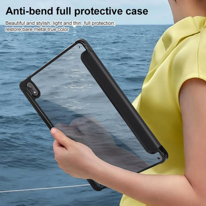 For Huawei MatePad Air 11.5 inch 3-Fold Clear Acrylic Leather Tablet Case(Black) by bashfashion
