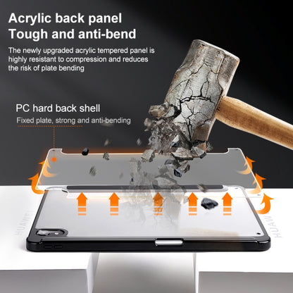 For Huawei MatePad Air 11.5 inch 3-Fold Clear Acrylic Leather Tablet Case(Black) by bashfashion