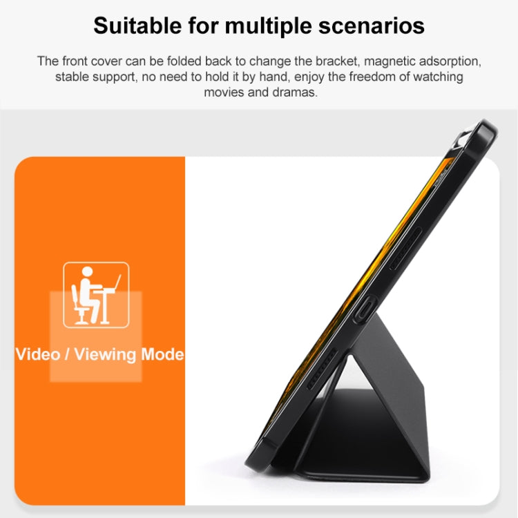 For Huawei MatePad Air 11.5 inch 3-Fold Clear Acrylic Leather Tablet Case(Black) by bashfashion