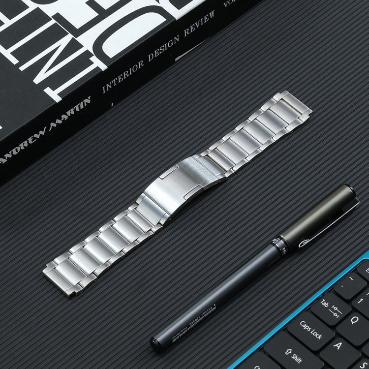 For Huawei Watch 4 Pro/GT3/GT2 Porsche Ver 22mm Three Strains HW Buckle Titanium Steel Watch Band(Silver) by bashfashion