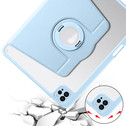 For iPad Pro 11 2022 / Air 10.9 2022 Acrylic 360 Rotation Detachable Leather Tablet Case(Ice Blue) by bashfashion