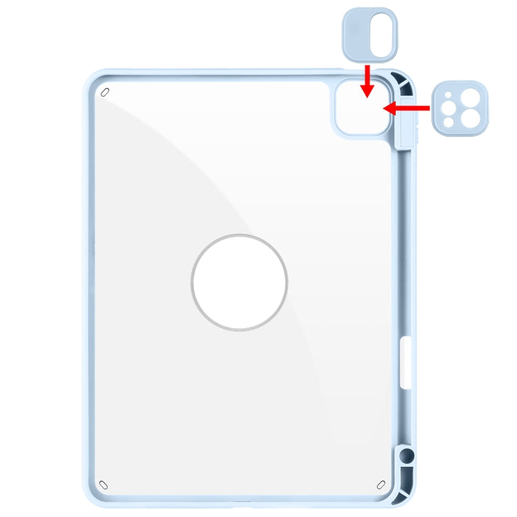 For iPad Pro 11 2022 / Air 10.9 2022 Acrylic 360 Rotation Detachable Leather Tablet Case(Ice Blue) by bashfashion