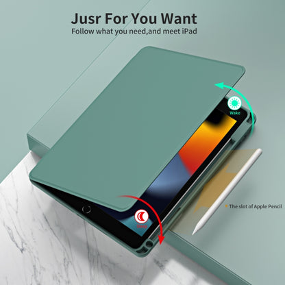 For iPad Pro 10.2 2021/2020/2019 Acrylic 360 Rotation Detachable Leather Tablet Case(Deep Green) by bashfashion