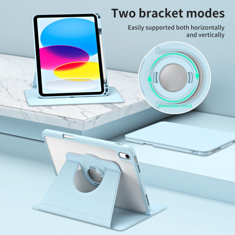 For iPad 2025 / 2022 Acrylic 360 Rotation Detachable Leather Tablet Case(Ice Blue) by bashfashion