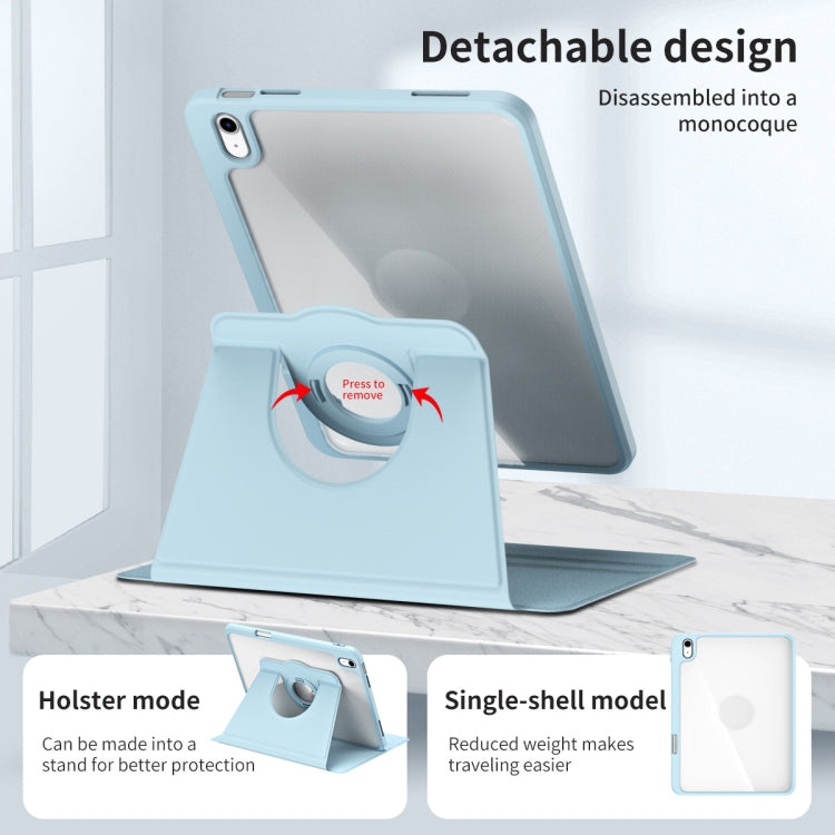 For iPad 2025 / 2022 Acrylic 360 Rotation Detachable Leather Tablet Case(Ice Blue) by bashfashion