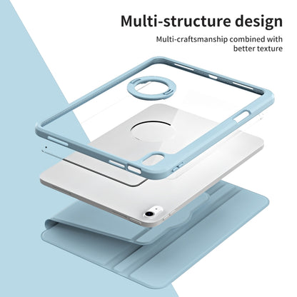 For iPad 2025 / 2022 Acrylic 360 Rotation Detachable Leather Tablet Case(Ice Blue) by bashfashion