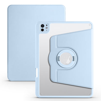 For iPad Pro 11 2025 / 2024 Acrylic 360 Rotation Detachable Leather Tablet Case(Ice Blue) by bashfashion