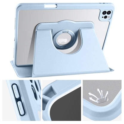 For iPad Pro 11 2025 / 2024 Acrylic 360 Rotation Detachable Leather Tablet Case(Ice Blue) by bashfashion