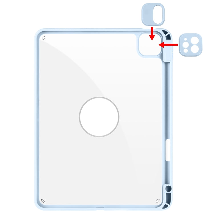 For iPad Pro 11 2025 / 2024 Acrylic 360 Rotation Detachable Leather Tablet Case(Ice Blue) by bashfashion