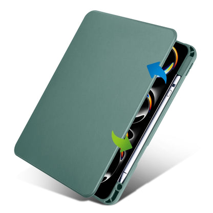 For iPad Pro 11 2025 / 2024 Acrylic 360 Rotation Detachable Leather Tablet Case(Deep Green) by bashfashion