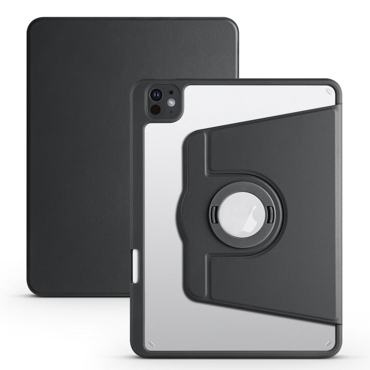 For iPad Pro 13 2025 / 2024 Acrylic 360 Rotation Detachable Leather Tablet Case(Black) by bashfashion