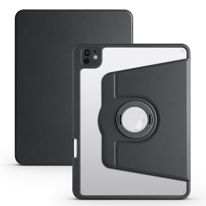 For iPad Pro 13 2025 / 2024 Acrylic 360 Rotation Detachable Leather Tablet Case(Black) by bashfashion