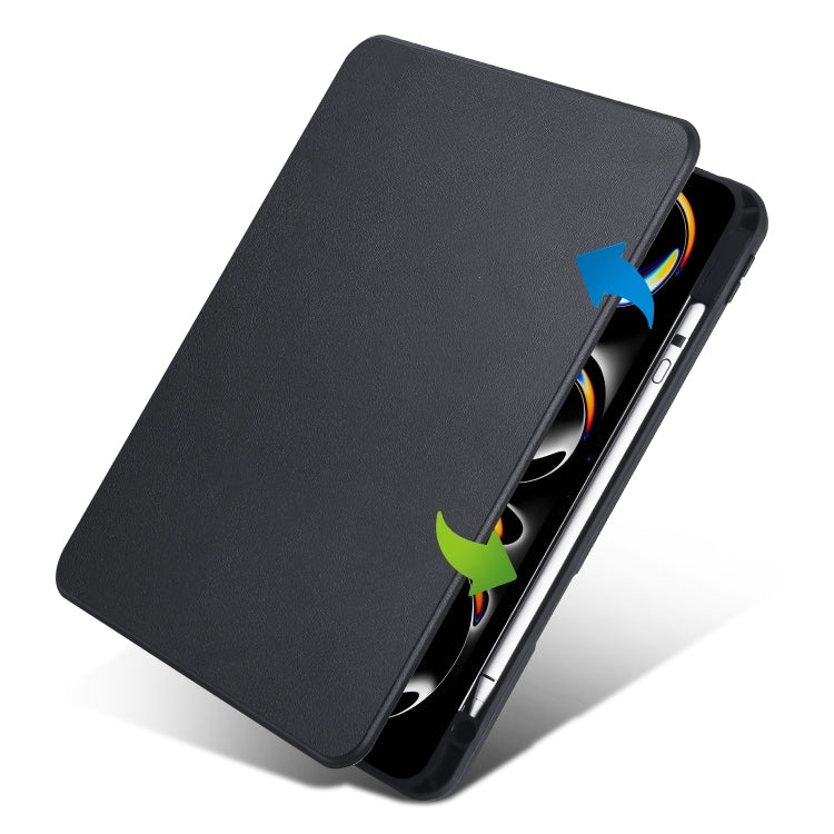 For iPad Pro 13 2025 / 2024 Acrylic 360 Rotation Detachable Leather Tablet Case(Black) by bashfashion
