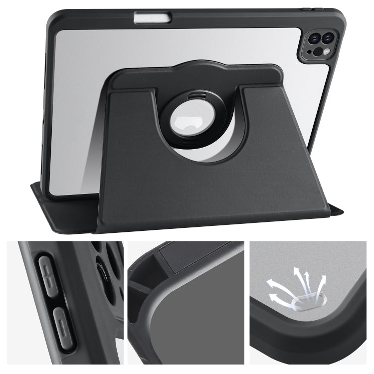 For iPad Pro 13 2025 / 2024 Acrylic 360 Rotation Detachable Leather Tablet Case(Black) by bashfashion