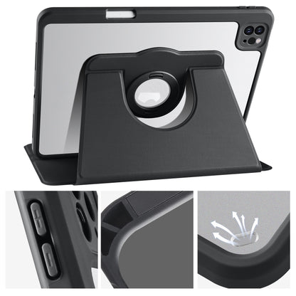 For iPad Pro 13 2025 / 2024 Acrylic 360 Rotation Detachable Leather Tablet Case(Black) by bashfashion