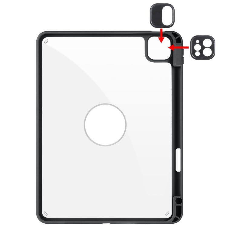 For iPad Pro 13 2025 / 2024 Acrylic 360 Rotation Detachable Leather Tablet Case(Black) by bashfashion