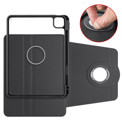 For iPad Pro 13 2025 / 2024 Acrylic 360 Rotation Detachable Leather Tablet Case(Black) by bashfashion