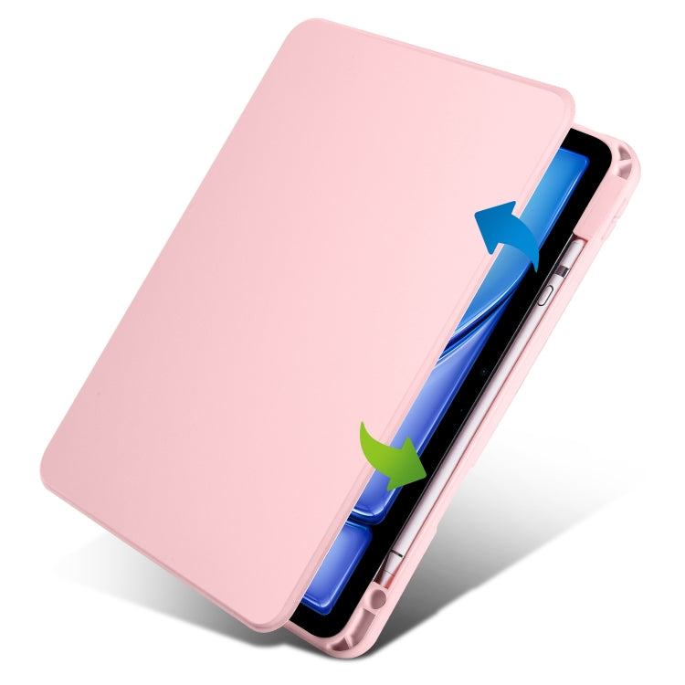 For iPad Air 13 2025 / 2024 Acrylic 360 Rotation Detachable Leather Tablet Case(Sand Pink) by bashfashion