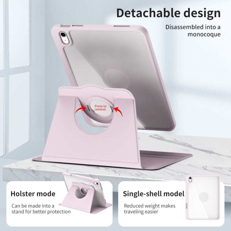 For iPad Air 13 2025 / 2024 Acrylic 360 Rotation Detachable Leather Tablet Case(Sand Pink) by bashfashion
