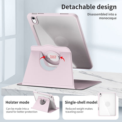 For iPad Air 13 2025 / 2024 Acrylic 360 Rotation Detachable Leather Tablet Case(Sand Pink) by bashfashion
