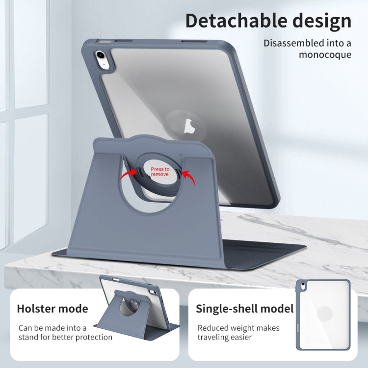 For iPad Air 13 2025 / 2024 Acrylic 360 Rotation Detachable Leather Tablet Case(Lavender Purple) by bashfashion