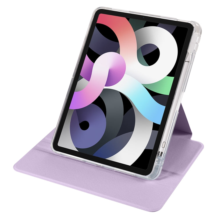For iPad Pro 11 2022 / Air 10.9 2022 Clear Acrylic 360 Rotation Detachable Leather Tablet Case(Light Purple) by bashfashion