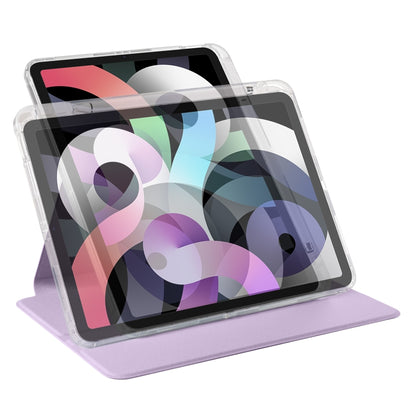 For iPad Pro 11 2022 / Air 10.9 2022 Clear Acrylic 360 Rotation Detachable Leather Tablet Case(Light Purple) by bashfashion