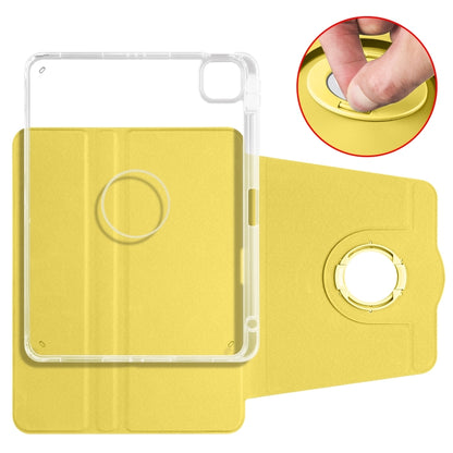 For iPad Pro 11 2025 / 2024 Clear Acrylic 360 Rotation Detachable Leather Tablet Case(Yellow) by bashfashion