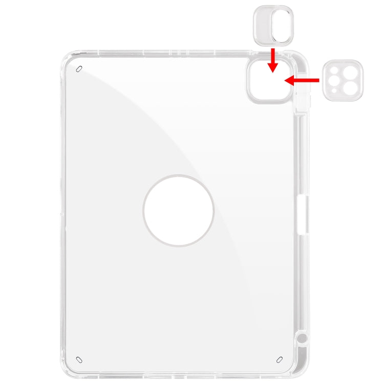 For iPad Pro 11 2025 / 2024 Clear Acrylic 360 Rotation Detachable Leather Tablet Case(Yellow) by bashfashion