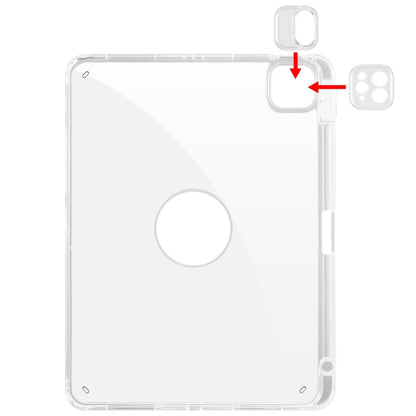 For iPad Pro 11 2025 / 2024 Clear Acrylic 360 Rotation Detachable Leather Tablet Case(Yellow) by bashfashion