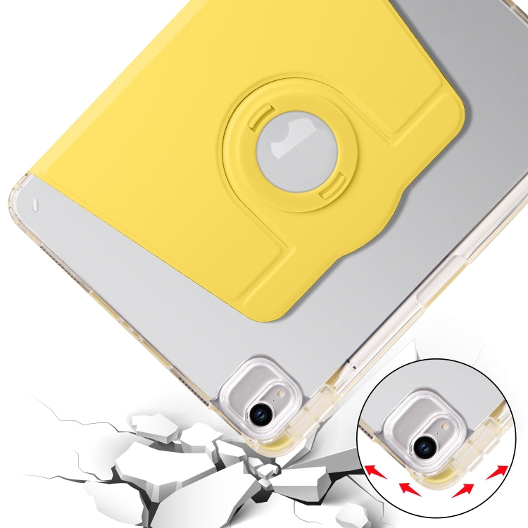 For iPad Pro 11 2025 / 2024 Clear Acrylic 360 Rotation Detachable Leather Tablet Case(Yellow) by bashfashion