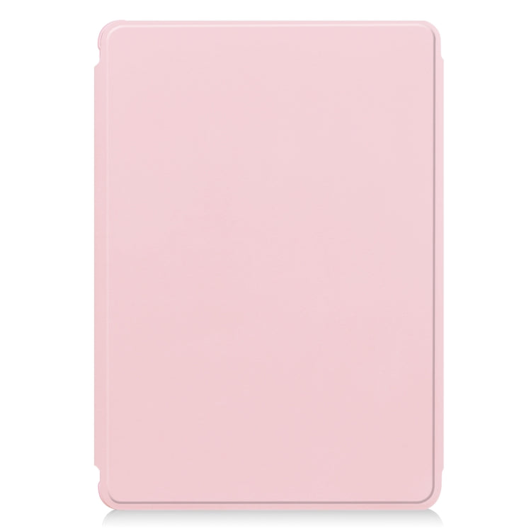 For Samsung Galaxy Tab S9 360 Rotation Transparent Smart Leather Case with Keyboard(Pink) by bashfashion